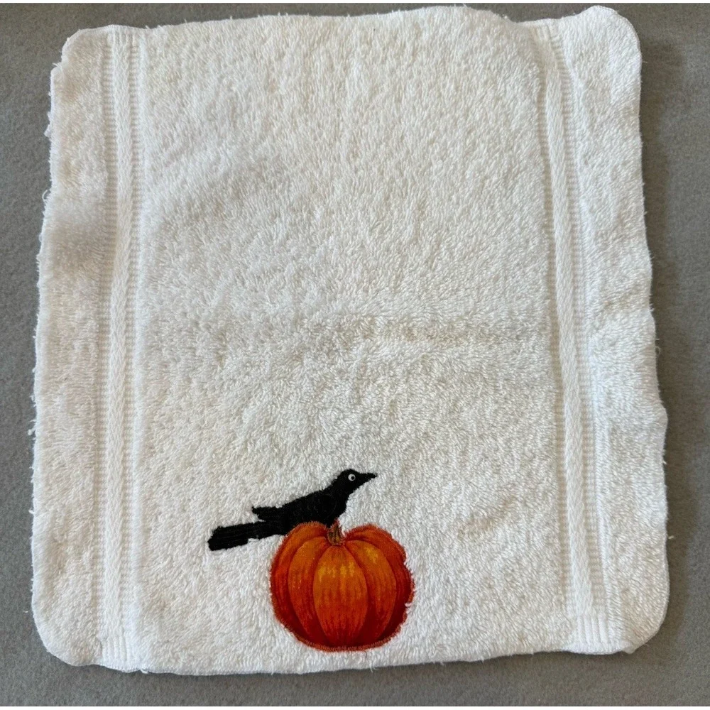 VTG Y2K Dundee Fall Harvest Pumpkin Scarecrow Bath Handtowel Wash Cloth 6 Piece